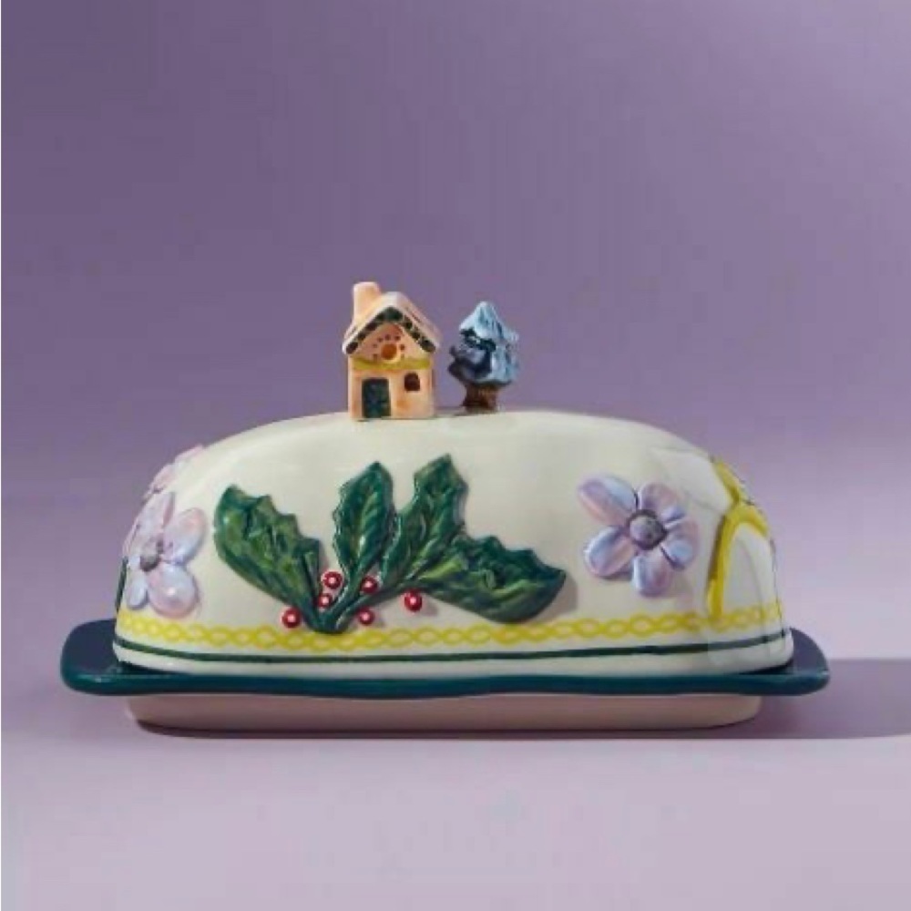 🆕 Anthropologie New In Box Christmas Nathalie Lete Butter Dish